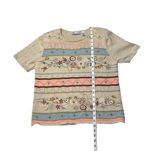 Alfred Dunner Women's Sweater Embroidered Cottage Floral Granny Petite Large‎ - Picture 8 of 12